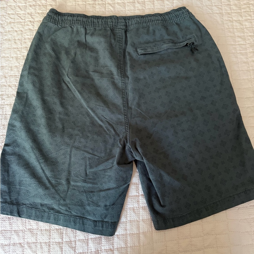 Men's Dark Gray Patterned Drawstring Shorts - image 4